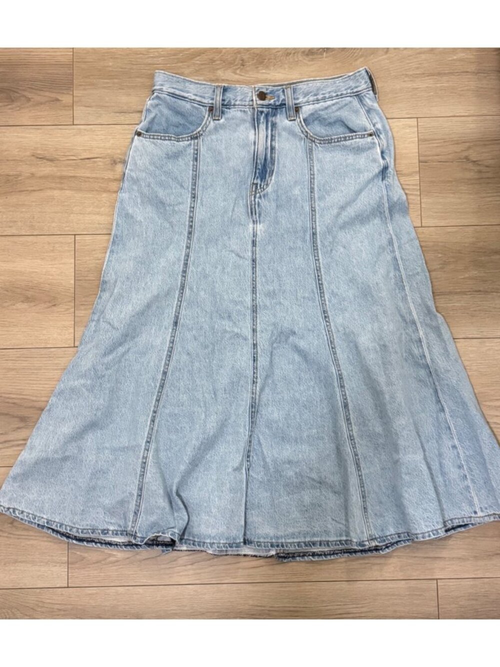 Levi's Women Fit & Flare Denim Zip Fly Jean Skirt Blue Sz 30